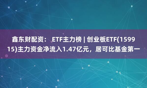 鑫东财配资： ETF主力榜 | 创业板ETF(159915)主力资金净流入1.47亿元，居可比基金第一