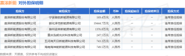 比较好的股票配资平台 嘉泽新能披露6笔对外担保，被担保公司6家