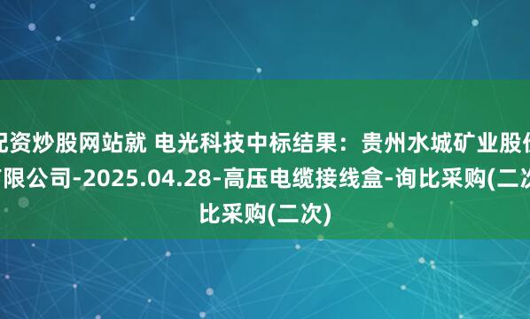 配资炒股网站就 电光科技中标结果：贵州水城矿业股份有限公司-2025.04.28-高压电缆接线盒-询比采购(二次)